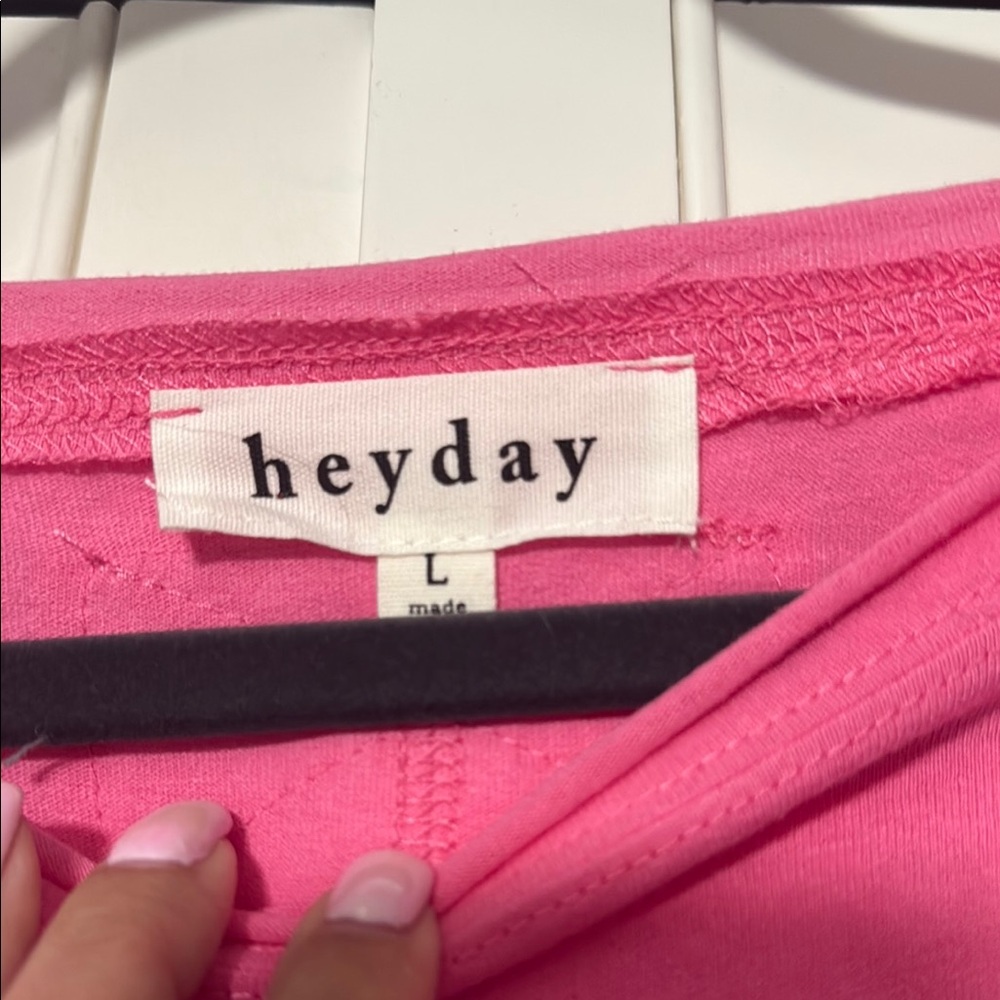 Pink Women's Top with puff sleeves - Picture 3 of 5